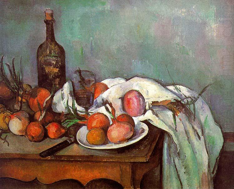 Onions and Bottles, Paul Cezanne